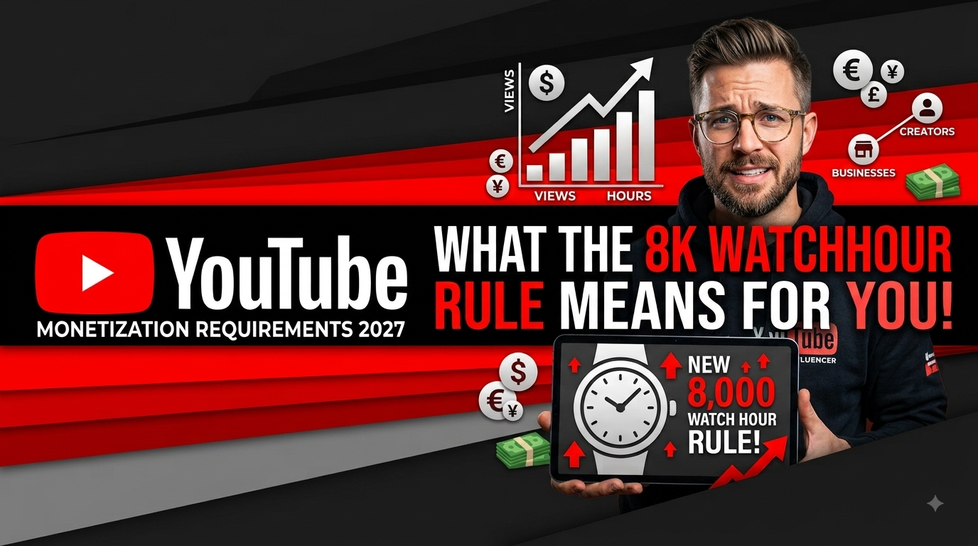 Major YouTube Monetization 2027 Update: 8,000 Watch Hours Explained